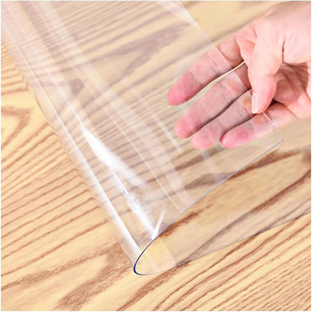 HM-005 Hochtemperaturbeständige transparente Vinyl-PVC-Tischdecke aus klarem Weichglas in Rollen